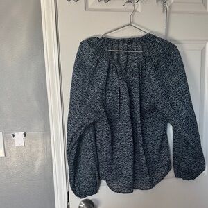 Rails Navy and White Patterned Blouse